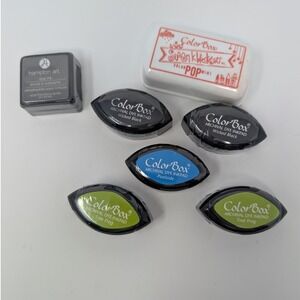 ColorBox Hampton Art‎ Dye Ink Pad Lot Archival Wicked Black Tree Frog 7pc Set